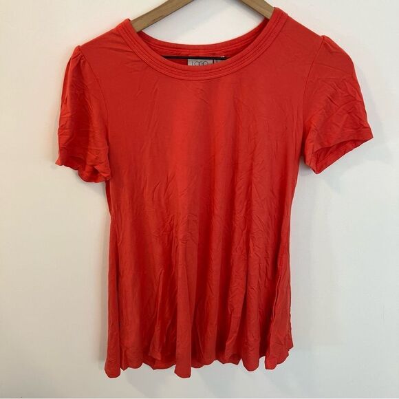 NWOT LOGO by Lori Goldstein Rayon 230 Swing Top with Shirred Sleeve | Size XS - Picture 2 of 8